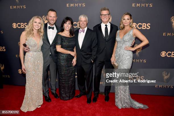 Thom Hinkle with wife Laura Bell Bundy, Turner's David Levy with wife Niki and TNT and TBS' Kevin Reilly and girlfriend Goloka Bolte attends the 69th...