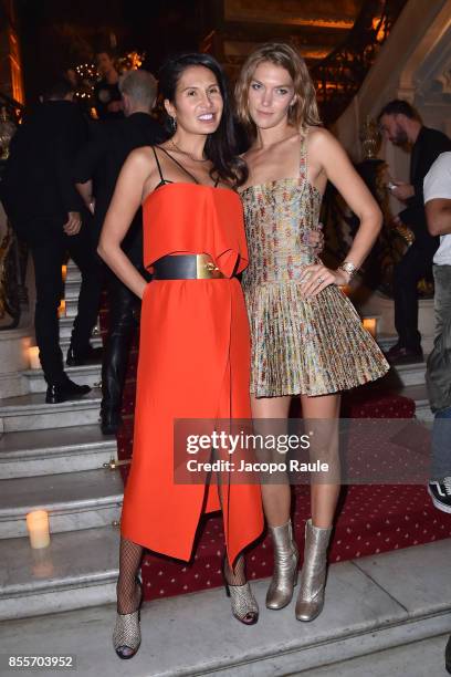 Goga Ashkenazi and Arizona Muse attends the 20 Years Of MariaCarla Party as part of the Paris Fashion Week Womenswear Spring/Summer 2018 on September...