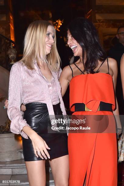 Goga Ashkenazi and Elena Perminova attend the 20 Years Of MariaCarla Party as part of the Paris Fashion Week Womenswear Spring/Summer 2018 on...