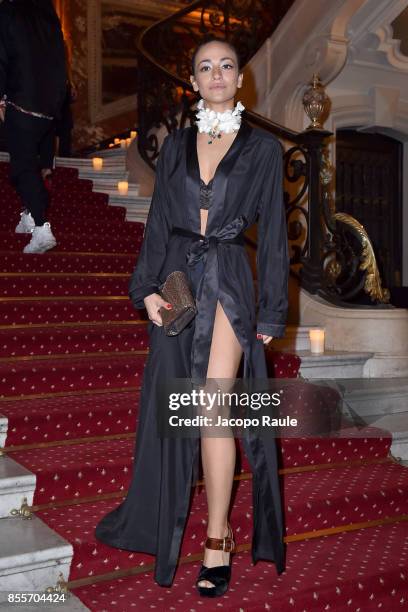 Monica Fazzari attends the 20 Years Of MariaCarla Party as part of the Paris Fashion Week Womenswear Spring/Summer 2018 on September 29, 2017 in...