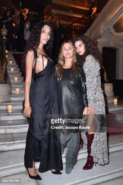 Lea T and guests attend the 20 Years Of MariaCarla Party as part of the Paris Fashion Week Womenswear Spring/Summer 2018 on September 29, 2017 in...