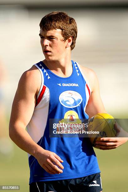 Liam Picken looks on during the Western Bulldogs AFL training session at Whitten Oval on March 24, 2009 in Melbourne, Australia.