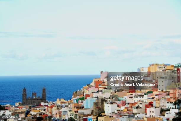 las palmas skyline - las palmas de gran canaria stock-fotos und bilder