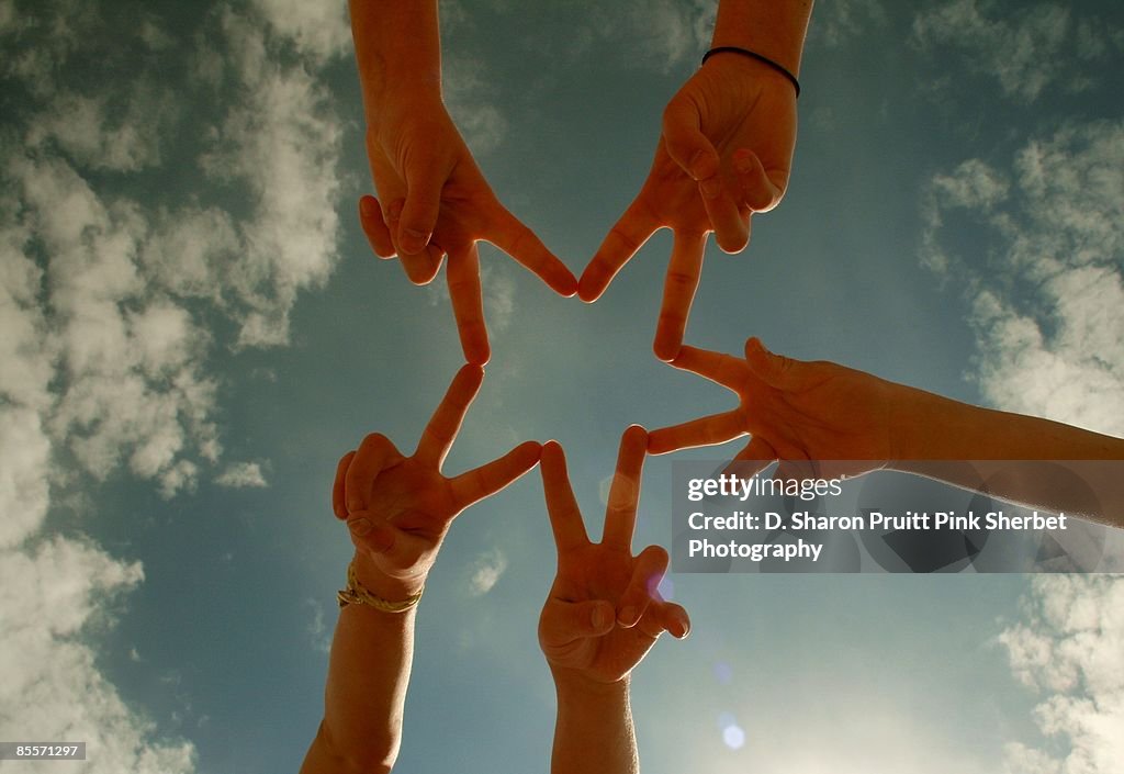 Star Power Childrens Hands Making A Star High-Res Stock Photo - Getty