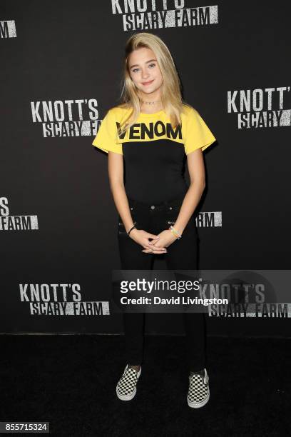 Lizzy Greene attends the Knott's Scary Farm and Instagram's Celebrity Night at Knott's Berry Farm on September 29, 2017 in Buena Park, California.