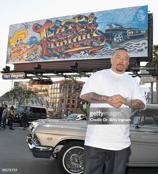 World renown Graffiti Artist Mister Cartoon Unveils "Fast & Furious" Billboard on March 23, 2009 in West Hollywood, California.