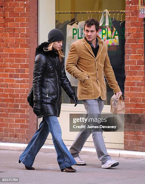 Claire Danes and Hugh Dancy seen on the streets of Manhattan on March 23, 2009 in New York City.