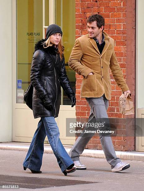 Claire Danes and Hugh Dancy seen on the streets of Manhattan on March 23, 2009 in New York City.