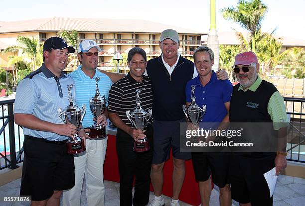 The winning team led by Luke Donald of England with Ernie Els of South Africa and Marvin Shanken during the Els For Autism Pro-Am on the Champion...