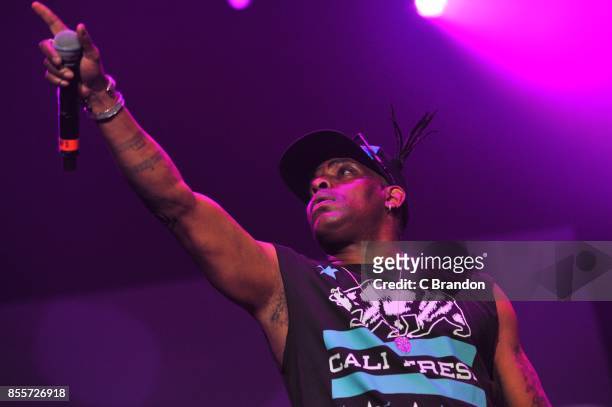 Coolio peforms on stage during the I Love the 90s concert at the SSE Arena on September 29, 2017 in London, England.