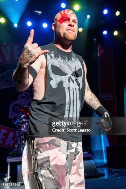 Ivan Moody of Five Finger Death Punch performs during Riff Fest at DTE Energy Music Theater on September 29, 2017 in Clarkston, Michigan.