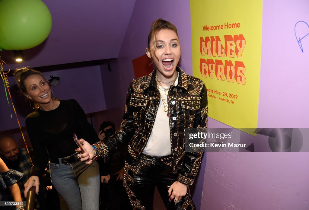 Spotify hosts a Welcome Home party for Miley Cyrus and her fans to celebrate her new album "Younger Now"