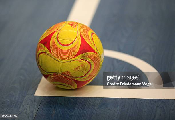 General view of the Futsal ball during the DFB Futsal Cup final between at the Rhein-Ruhr-Sporthalle on March 23, 2009 in Muelheim, Germany.