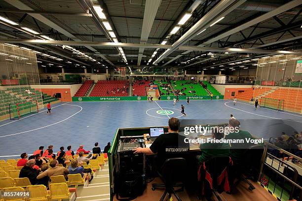 General overview during the opening ceremony of the DFB Futsal Cup at the Rhein-Ruhr-Sporthalle on March 23, 2009 in Muelheim, Germany.