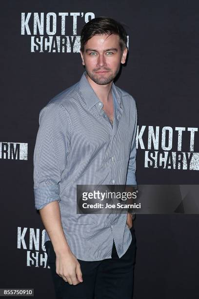 Torrance Coombs arrives at Knott's Scary Farm and Instagram's Celebrity Night at Knott's Berry Farm on September 29, 2017 in Buena Park, California.