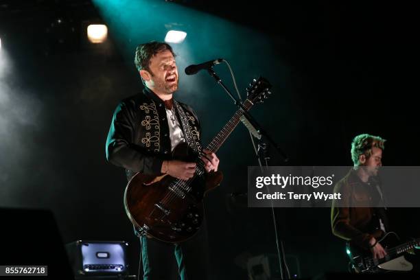 Caleb Followill of 'Kings Of Leon' performs at First Tennessee Park on September 29, 2017 in Nashville, Tennessee.