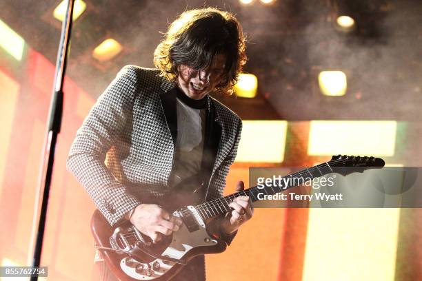Matthew Followill of 'Kings Of Leon' performs at First Tennessee Park on September 29, 2017 in Nashville, Tennessee.