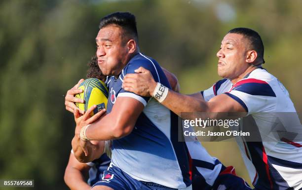 Qld Country's Caleb Timu in action during the round five NRC match between Queensland Country and Melbourne at Bond University on September 30, 2017...