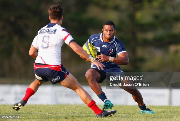 Qld Country's Filipo Daugunu in action during the round five NRC match between Queensland Country and Melbourne at Bond University on September 30,...