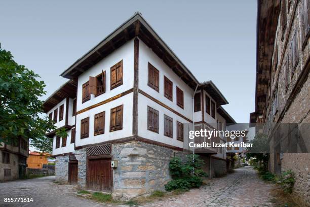 old wooden mansion of yoruk village near safranbolu, karabuk, turkey - safranbolu turkey stock pictures, royalty-free photos & images