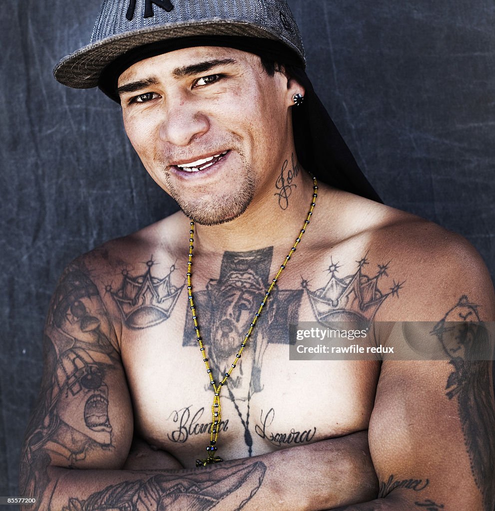 Mexican man with tattoos 