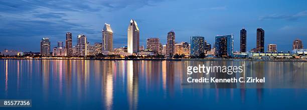 san diego skyline panorama - kenneth c zirkel stock pictures, royalty-free photos & images