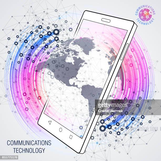 smart phone, communications technology - go paperless stock illustrations