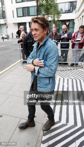 Mark Owen of Take That arrives at BBC Wogan House in London, as Radio 1 celebrates 50 years of the station.