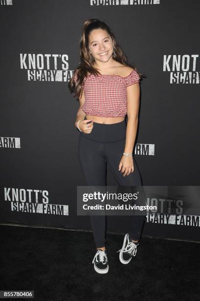 Mackenzie Ziegler attends the Knott's Scary Farm and Instagram's Celebrity Night at Knott's Berry Farm on September 29, 2017 in Buena Park,...