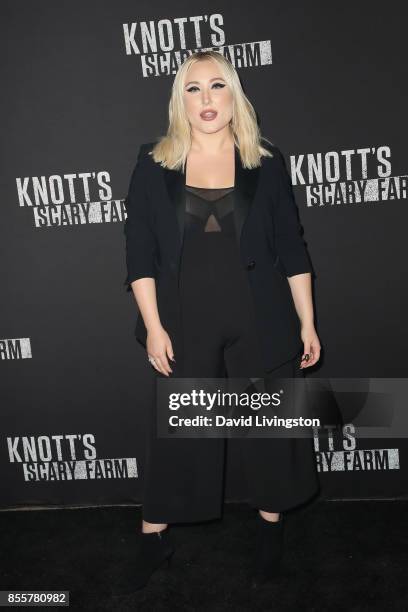 Actress Hayley Hasselhoff attends the Knott's Scary Farm and Instagram's Celebrity Night at Knott's Berry Farm on September 29, 2017 in Buena Park,...