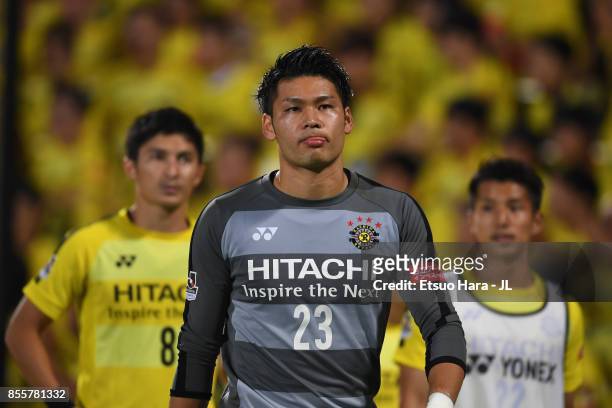 Kosuke Nakamura of Kashiwa Reysol shows dejection after his side's 0-1 defeat in the J.League J1 match between Kashiwa Reysol and Ventforet Kofu at...