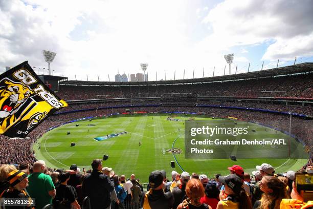 General view during the 2017 AFL Grand Final match between the Adelaide Crows and the Richmond Tigers at Melbourne Cricket Ground on September 30,...