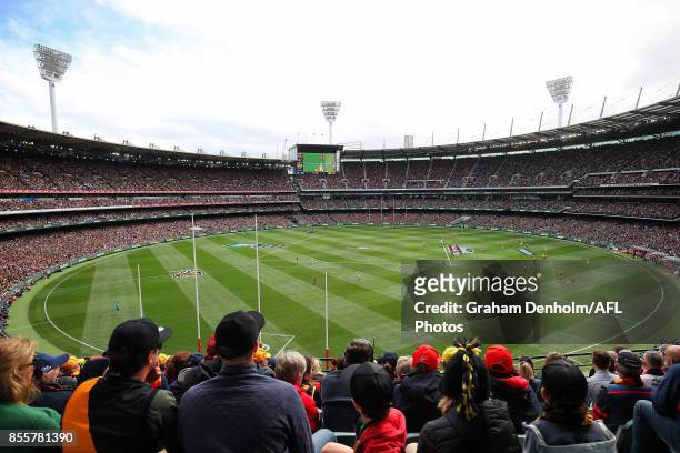 General view during the 2017 AFL Grand Final match between the Adelaide Crows and the Richmond Tigers at Melbourne Cricket Ground on September 30,...