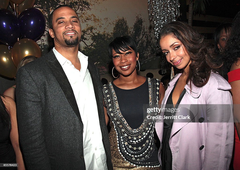 Mya Rice Chuck Baker, Christina Rice and Mya attend DJ Kiss' birthday party at ...