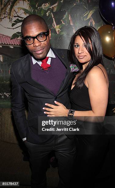 Keino Benjamin and Kiran Prasher attend DJ Kiss' birthday party at Bungalow 8 on March 23, 2009 in New York City.