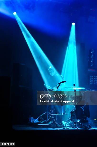 Drummer Caroline McKay of Glasvegas perform on stage at the O2 Academy on February 4, 2009 in Birmingham, England as part of the Shockwaves NME...