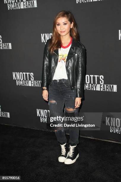 Brenda Song attends the Knott's Scary Farm and Instagram's Celebrity Night at Knott's Berry Farm on September 29, 2017 in Buena Park, California.