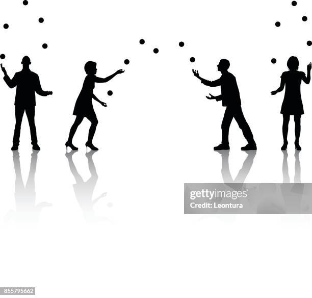 jugglers - woman juggling stock illustrations