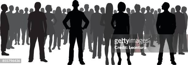 crowd (all people are complete and moveable) - incidental people stock illustrations