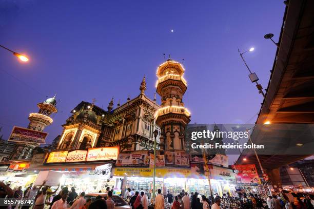 Mohammed Ali Road Area in Mumbai. View of the mosque on Mohammad Ali Road on April 17, 2010 in Mumbai, India.