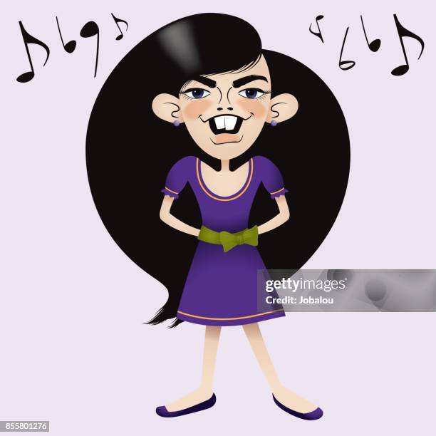 young singer - hands behind back stock illustrations