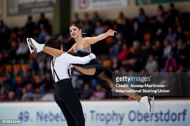 Cecilia Torn and Jussiville Partanen of Finland compete in the Ice Dance Free Dance during the Nebelhorn Trophy 2017 at Eissportzentrum on September...