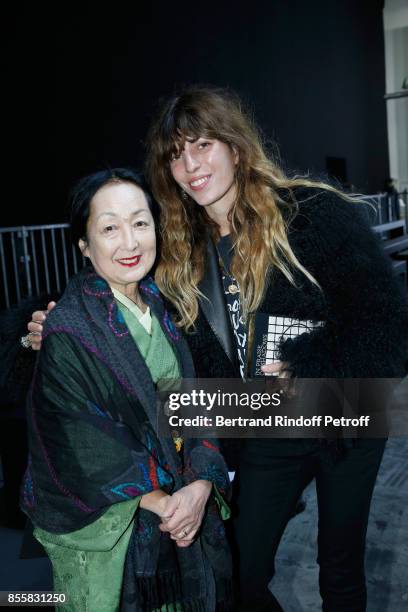 Setsuko Klossowska de Rola and Lou Doillon attend the Haider Ackermann show as part of the Paris Fashion Week Womenswear Spring/Summer 2018 on...