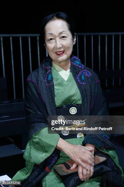 Countess Setsuko Klossowska de Rola attends the Haider Ackermann show as part of the Paris Fashion Week Womenswear Spring/Summer 2018 on September...