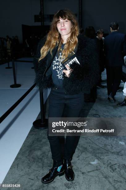 Lou Doillon, dressed in Haider Ackermann, attends the Haider Ackermann show as part of the Paris Fashion Week Womenswear Spring/Summer 2018 on...