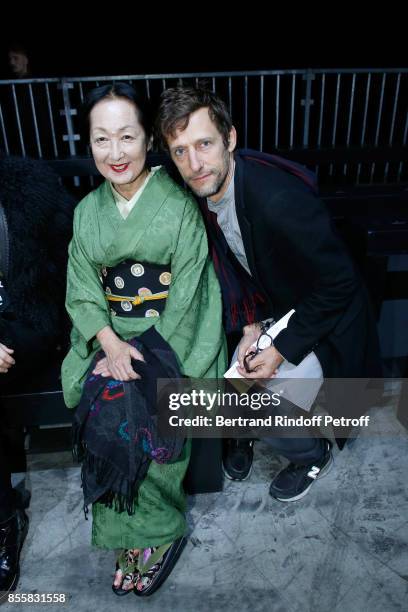 Setsuko Klossowska de Rola and her son-in-law Benoit Peverelli attend the Haider Ackermann show as part of the Paris Fashion Week Womenswear...