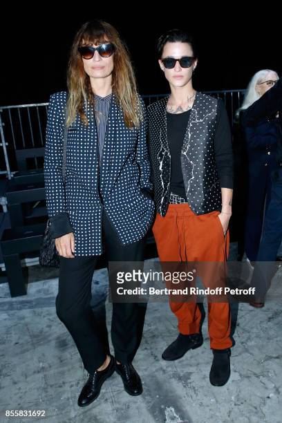 Caroline de Maigret and DJ Agathe Mougin attend the Haider Ackermann show as part of the Paris Fashion Week Womenswear Spring/Summer 2018 on...