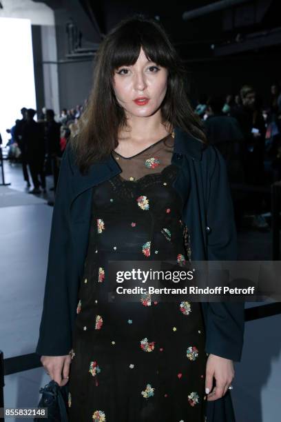 Irina Lazareanu attends the Haider Ackermann show as part of the Paris Fashion Week Womenswear Spring/Summer 2018 on September 30, 2017 in Paris,...