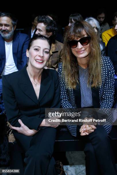 Marie-Agnes Gillot and Caroline de Maigret attend the Haider Ackermann show as part of the Paris Fashion Week Womenswear Spring/Summer 2018 on...