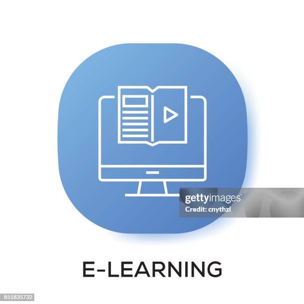 e-learning app icon - setting up camera stock illustrations
